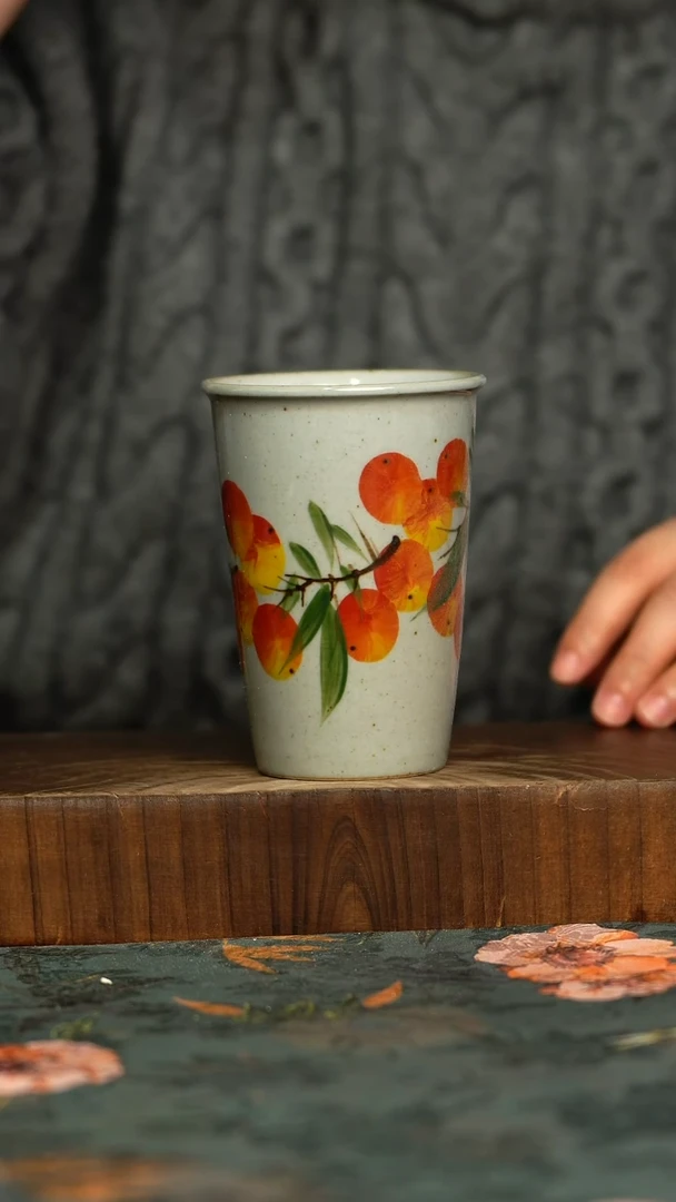 杯釉下彩手工手绘同款陶器