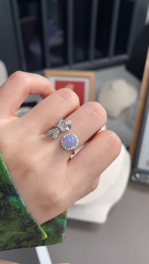 银S925镶嵌戒指翡翠1