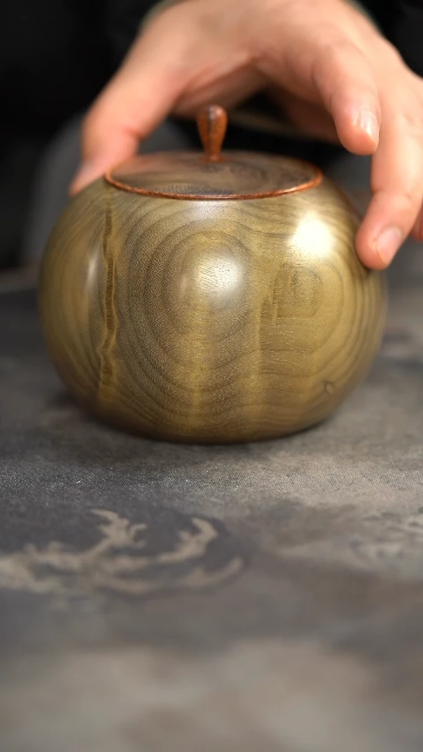 【闪购商品】金丝楠木雕306号阴沉满花纹精工茶仓茶叶罐