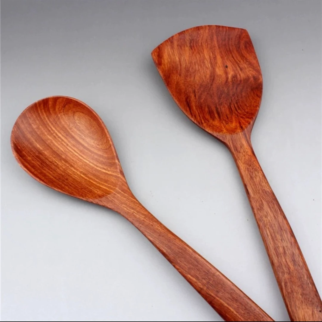 HM025实木无漆厨房锅铲饭勺尺寸：33*7cm