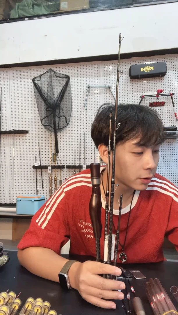 1.8m以下碳素黑檀木筏竿 一杆三节