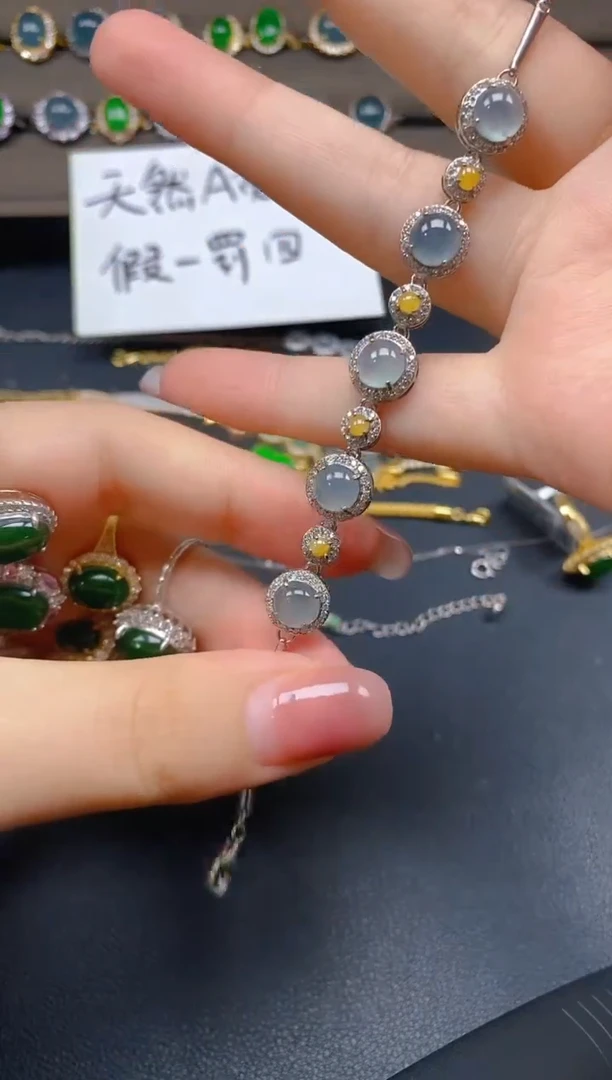 翡翠戒指银S925镶嵌2121