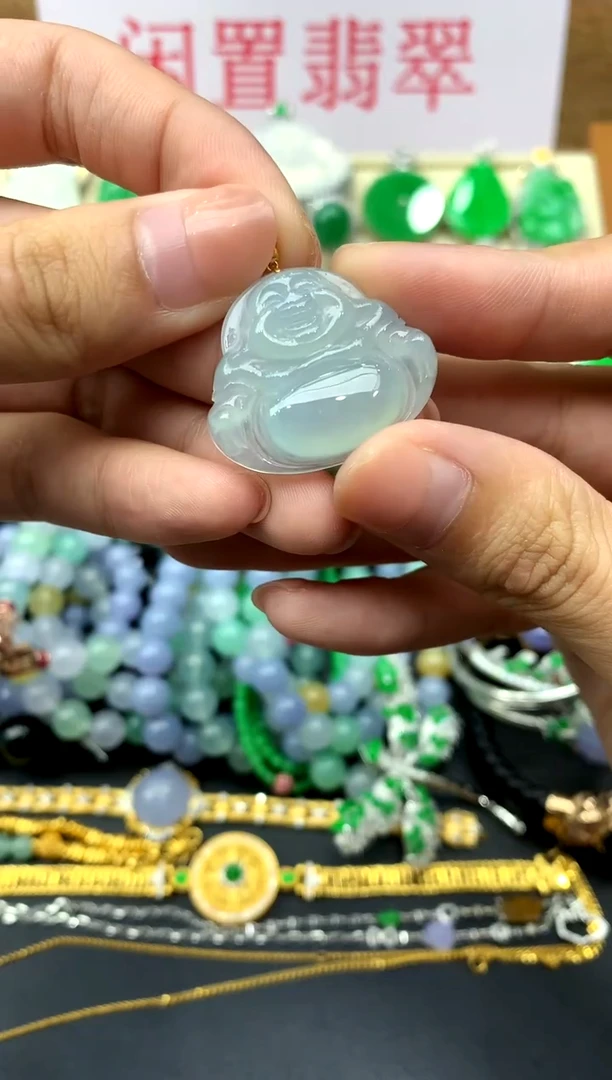 翡翠18K金镶嵌颈饰88-中国好珍宝
