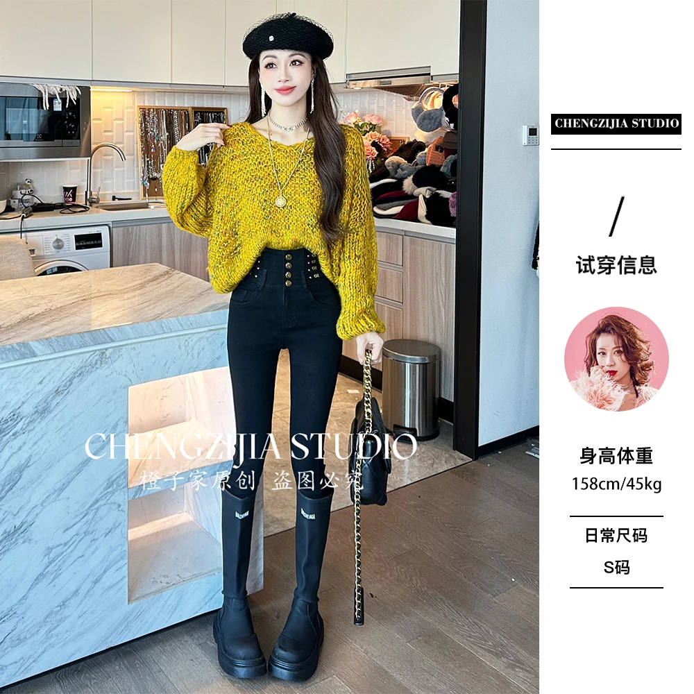 【裴诗婷】橙子·studio 【落秋】MY0620慵懒风圆领套头毛衣