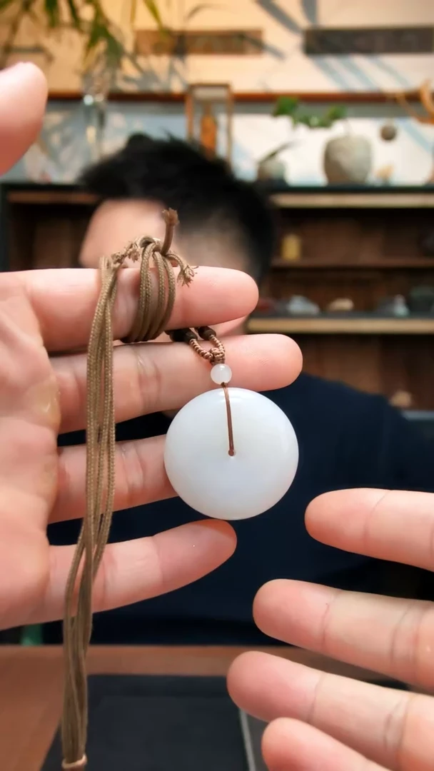 颈饰未镶嵌和田玉白玉平安扣吊坠HX