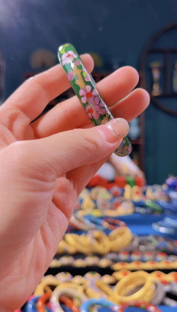【闪购商品】景泰蓝棍镯墨绿色