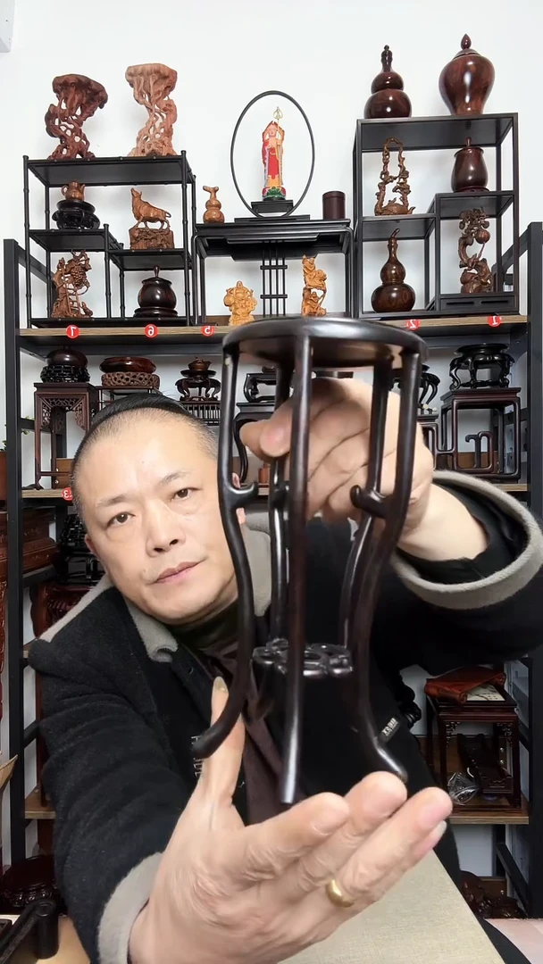 紫砂底座木外径10内径8高20.5