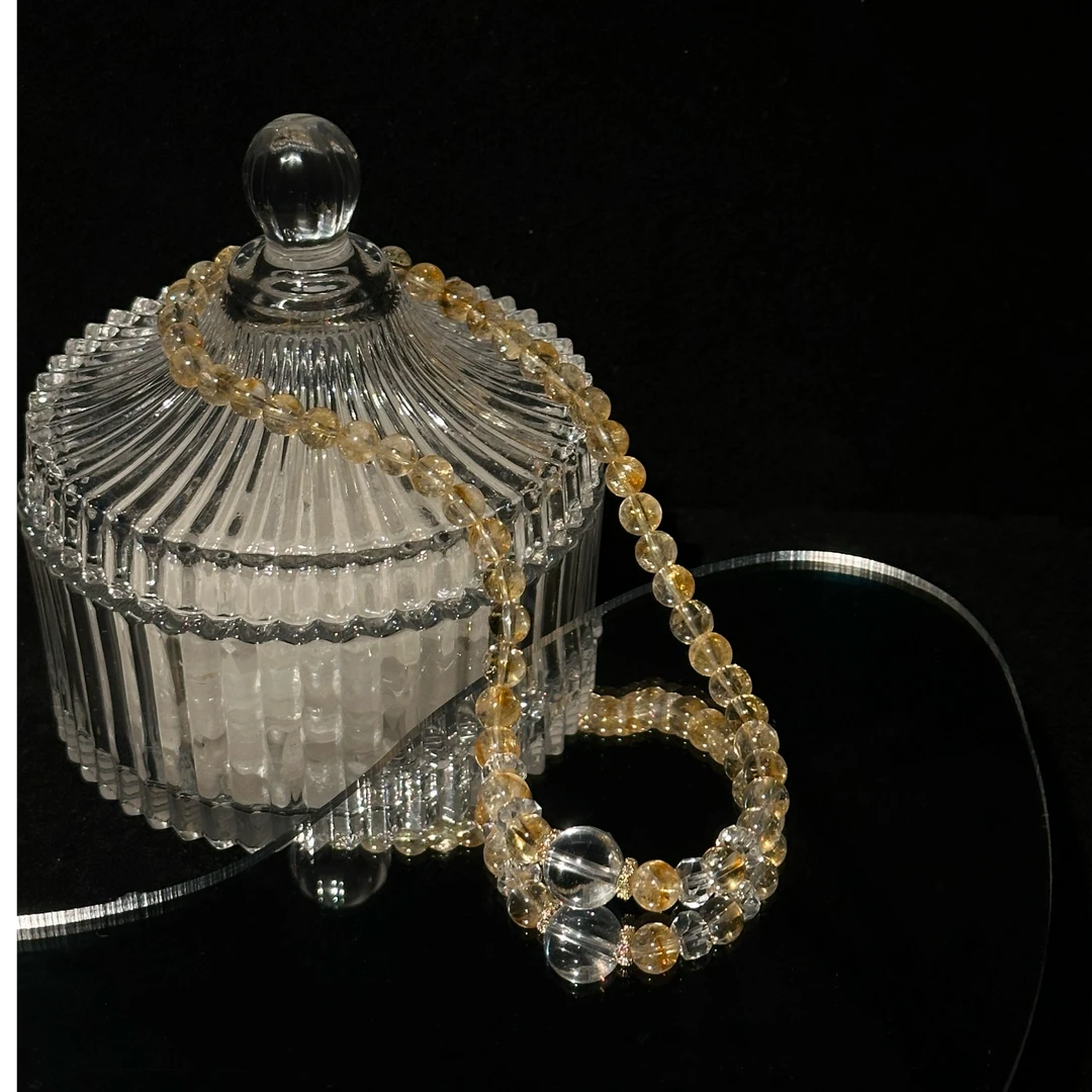 【松林】黄塔晶白水晶天然水晶手串手链   多样性发一