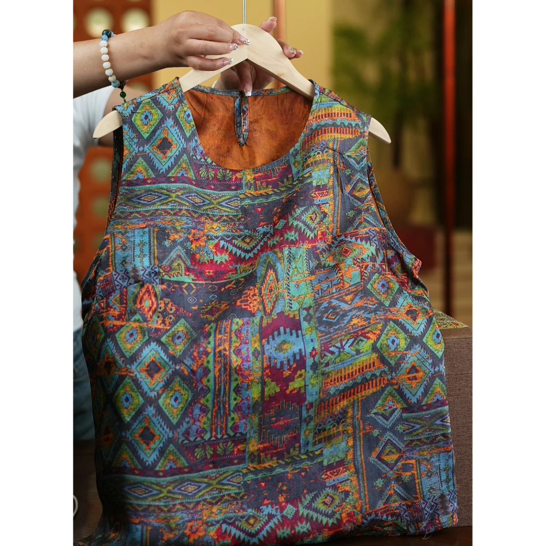 热带风情<<达人专属>>1187夏季新款提花双面穿无袖宽松背心