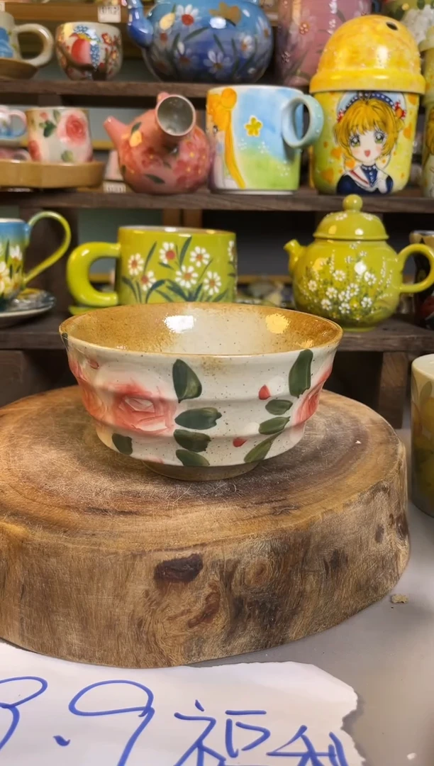 杯子手绘高温釉下陶瓷