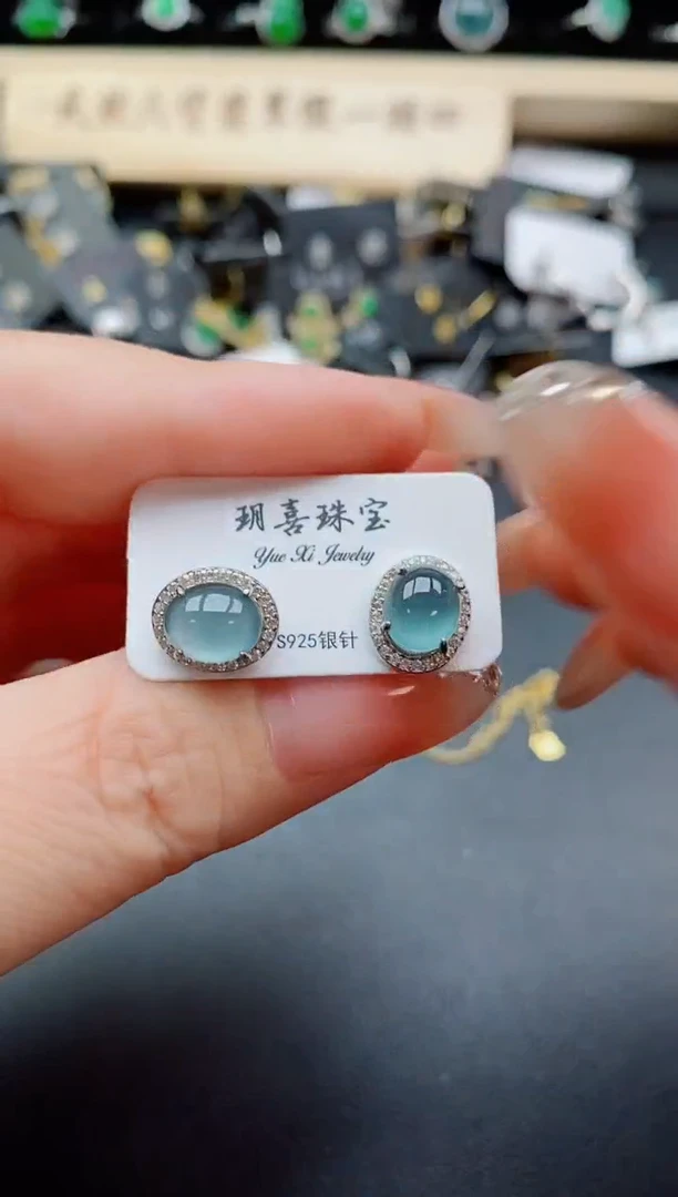 银S925镶嵌戒指翡翠1