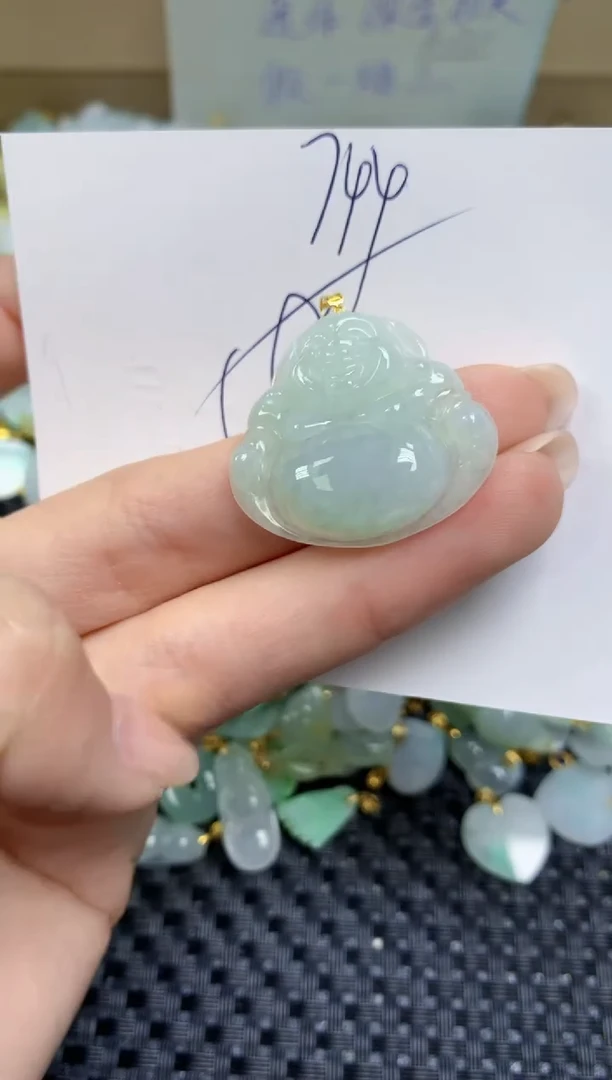 【闪购商品】翡翠颈饰18K金镶嵌天然缅甸A货翡翠