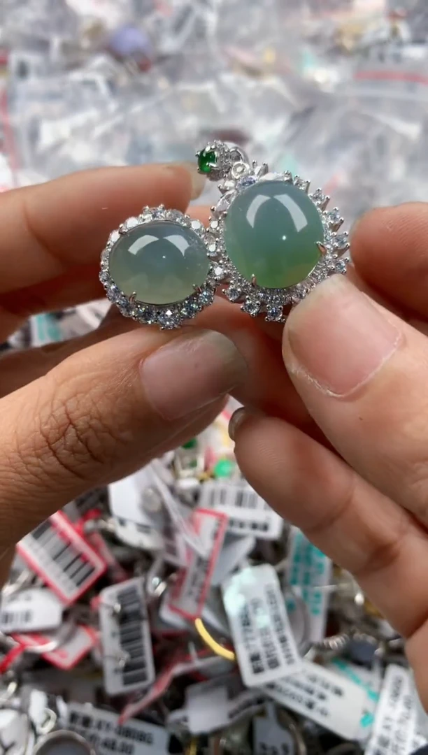 银S925镶嵌戒指翡翠666----4