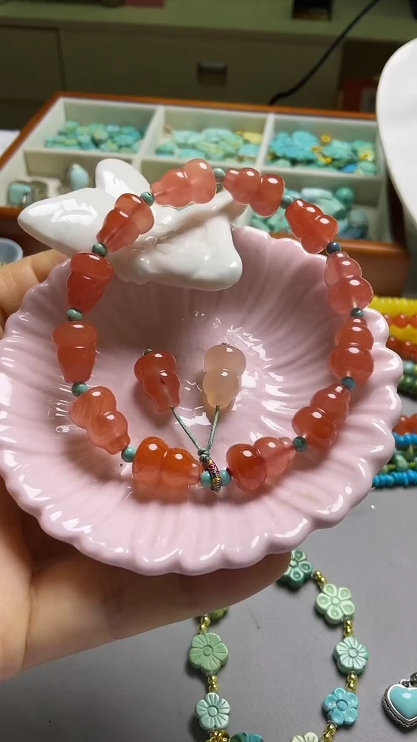 未镶嵌南红玛瑙珠宝奇石葫芦手串