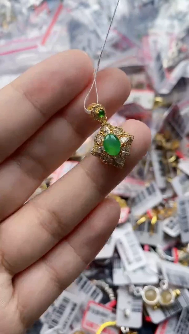 翡翠戒指银S925镶嵌1111---10