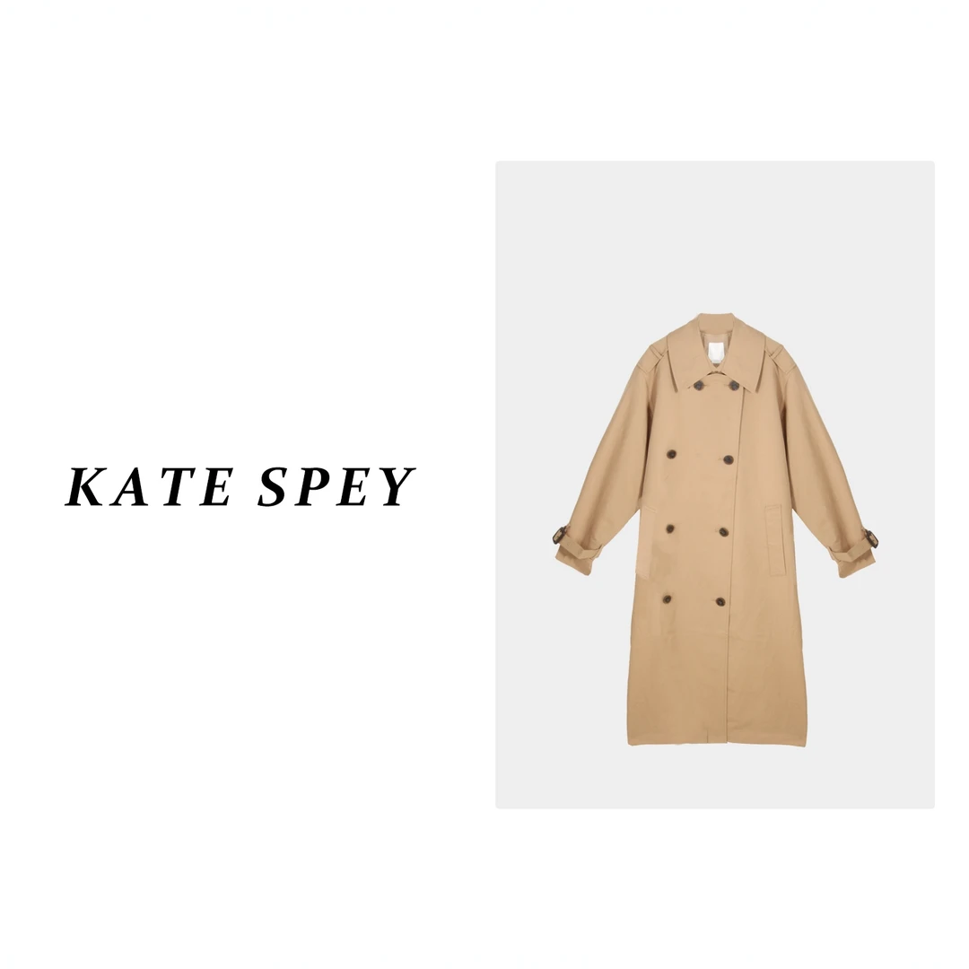 凯特丝蓓558#高级感英伦风长款女风衣外套2024秋季休闲新款女上衣