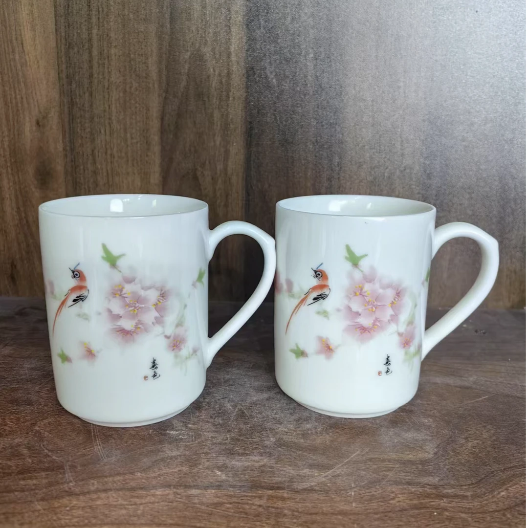 A040景德镇制陶瓷办公杯一对