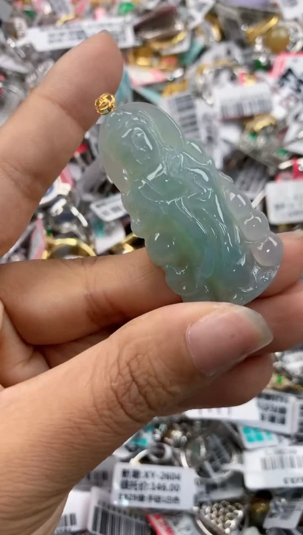 18K金镶嵌戒指翡翠444---5