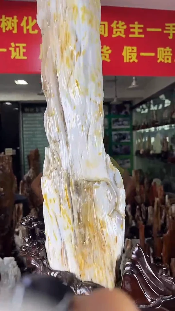 缅甸天然树化玉摆件