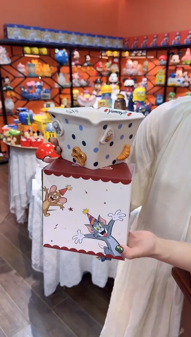 瓷片@@猫和老鼠陶瓷水果四方盘