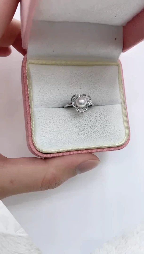 【闪购商品】海水珍珠戒指银S925镶嵌海水珍珠戒指