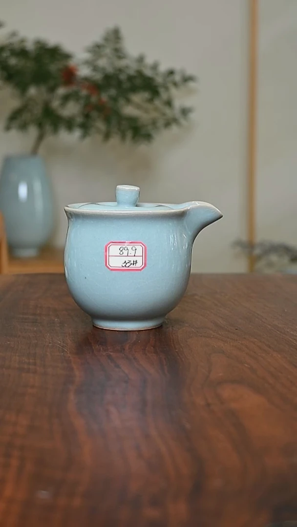 33#手抓壶 天青 微瑕 朱家汝窑款