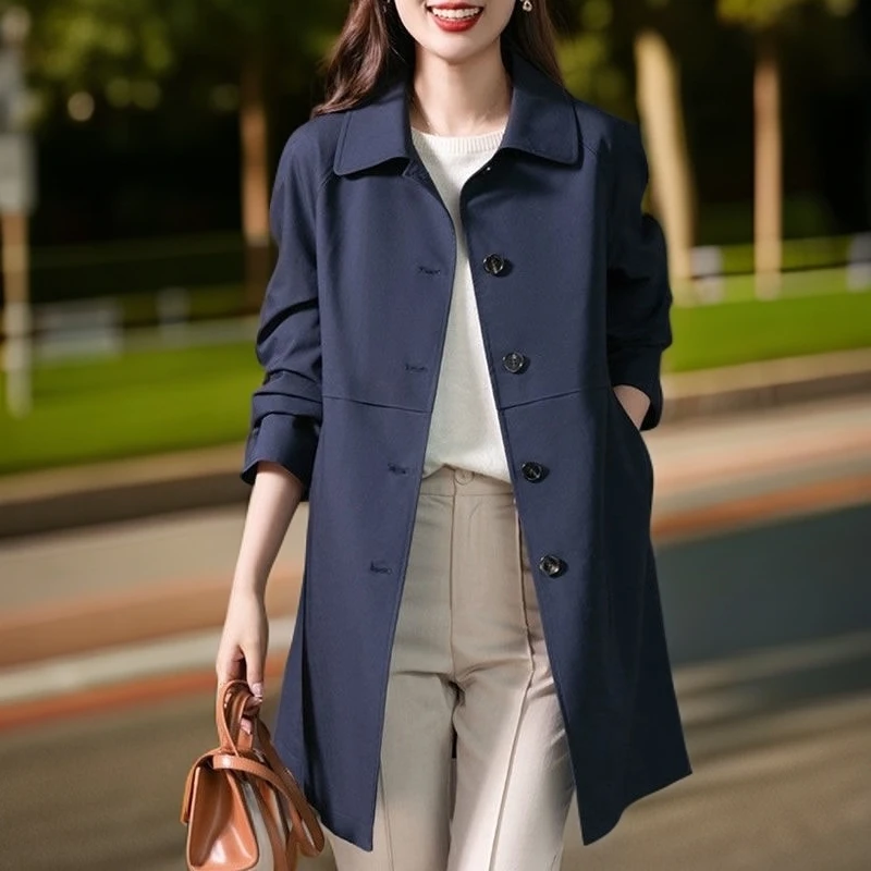 【有里布】外套女中长款春秋新品时尚气质上衣风衣大衣潮