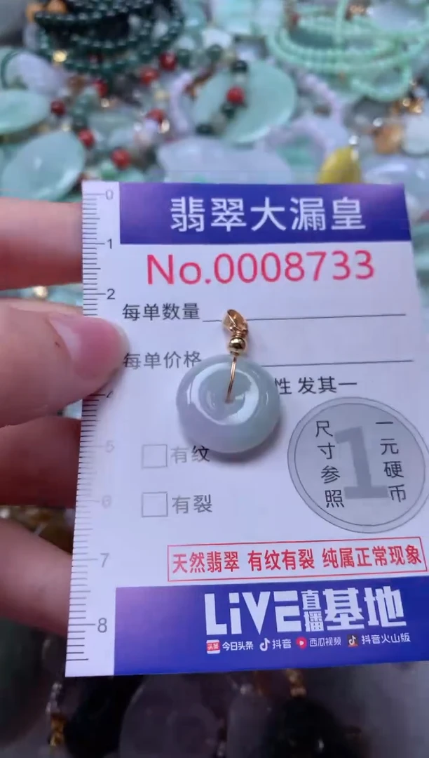 翡翠未镶嵌吊坠(不含链)8733