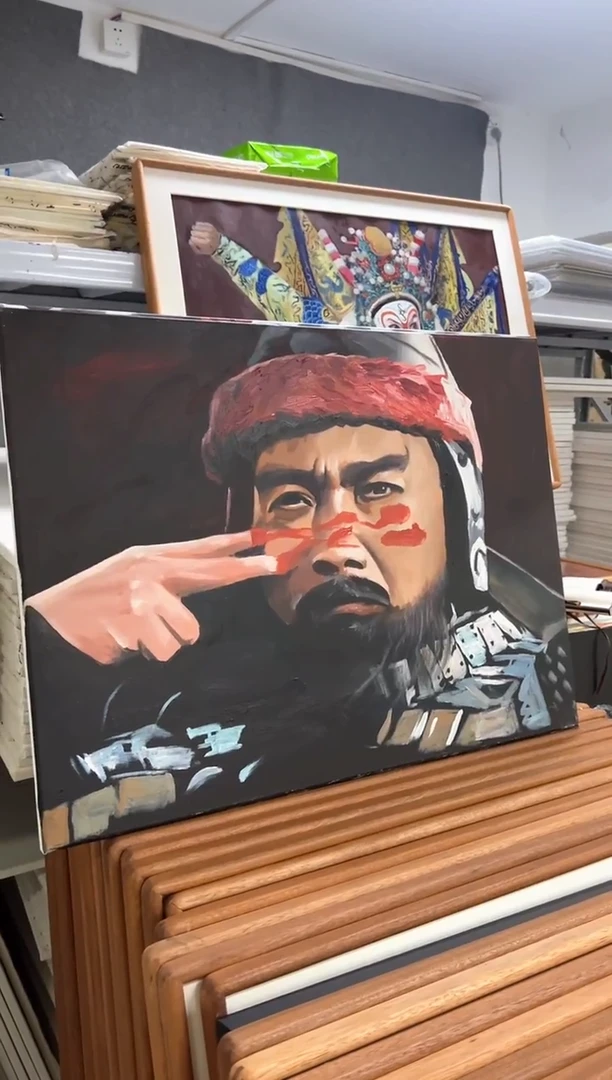 丙烯画哈****1大树老师曹操不加框