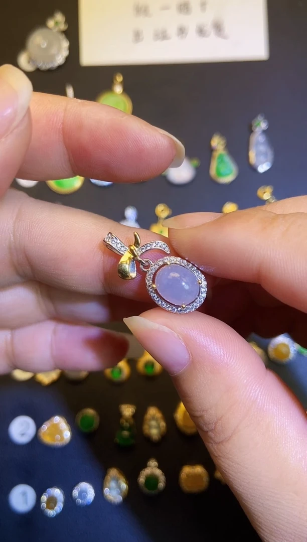 吊坠(不含链)银S925镶嵌翡翠佛*1