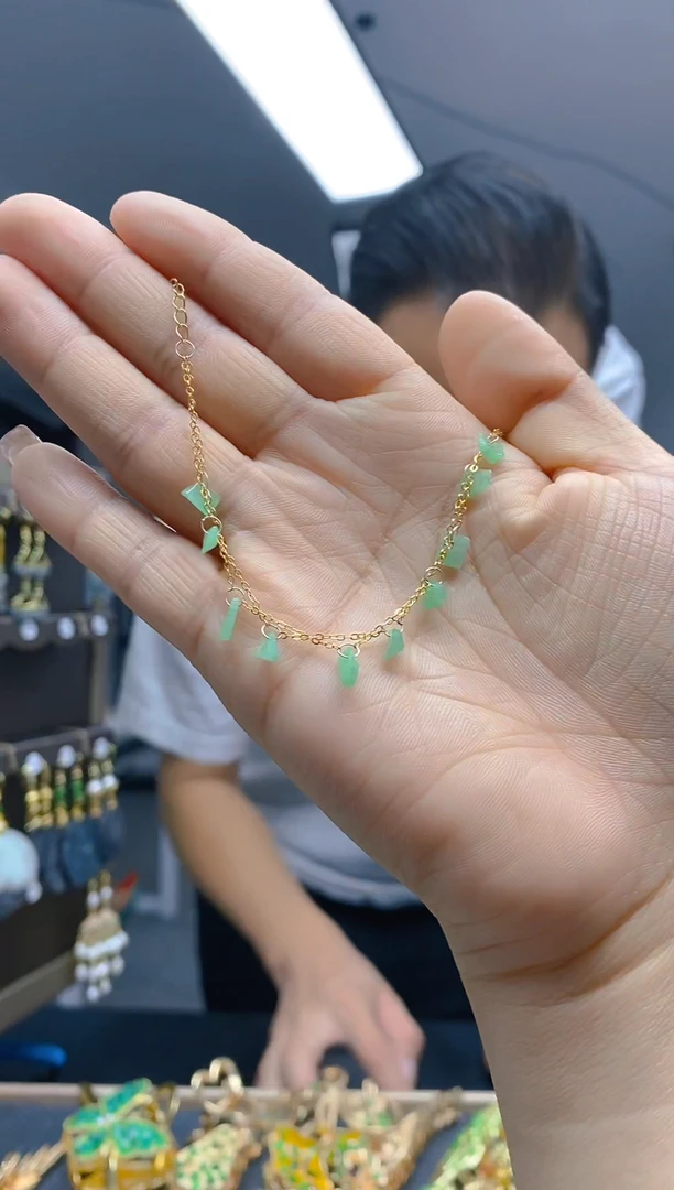 【闪购商品】翡翠耳饰合金0193翡翠手链
