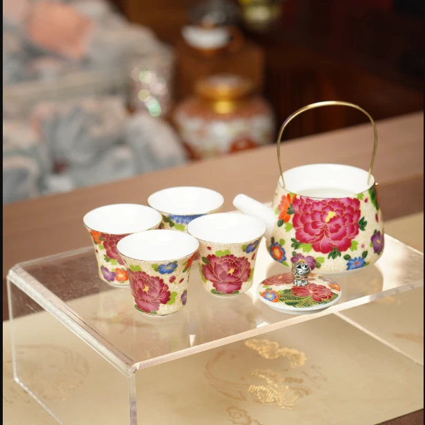 牡丹壶家用茶具套装