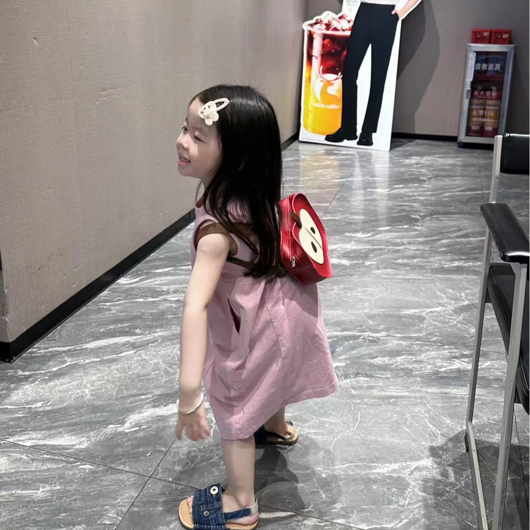 壹妈韩版童装女童连衣裙夏季儿童洋气女宝休闲宽松无袖粉色背心裙