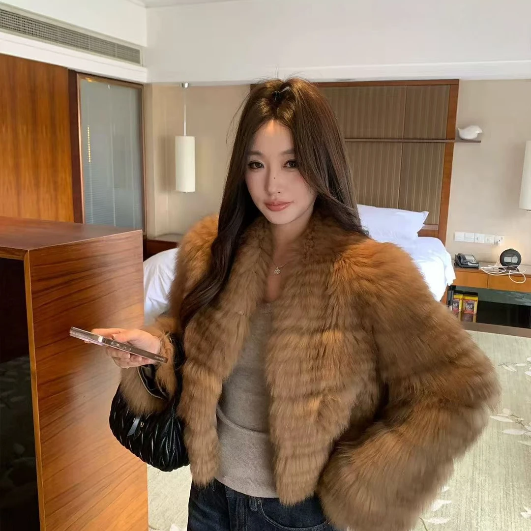 2025秋冬新款【迷雾森林】车条狐狸毛休闲气质女短外套