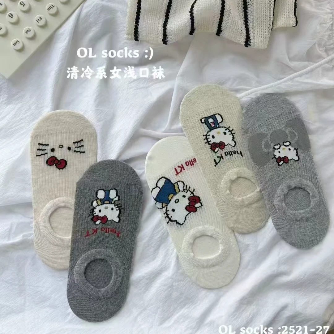 卡通船袜棉袜夏季薄款不掉跟硅胶防滑ins潮百搭可爱学生系隐形袜