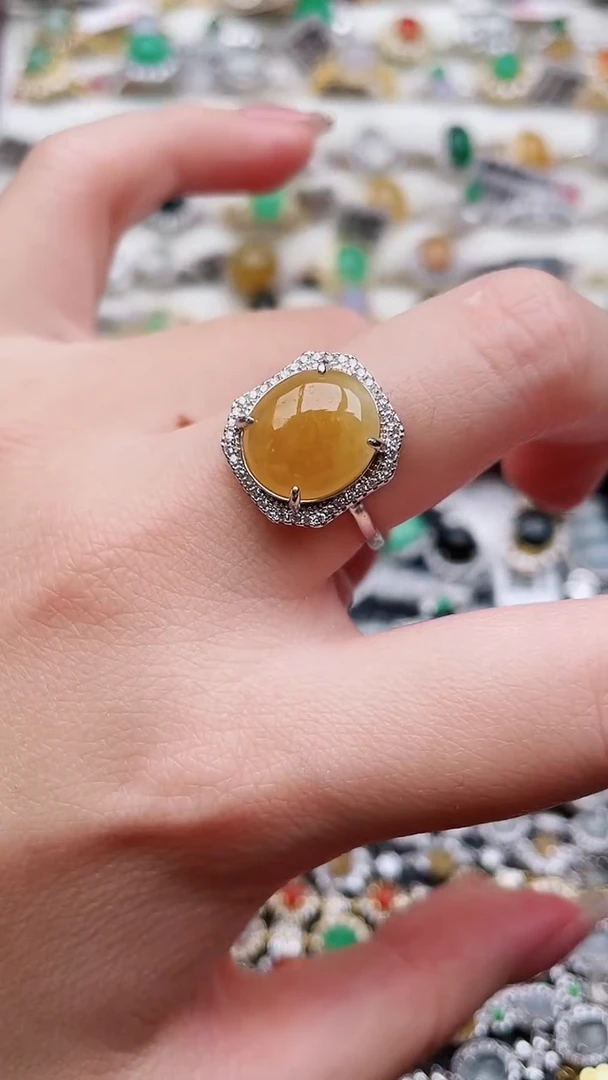 银S925镶嵌戒指翡翠186