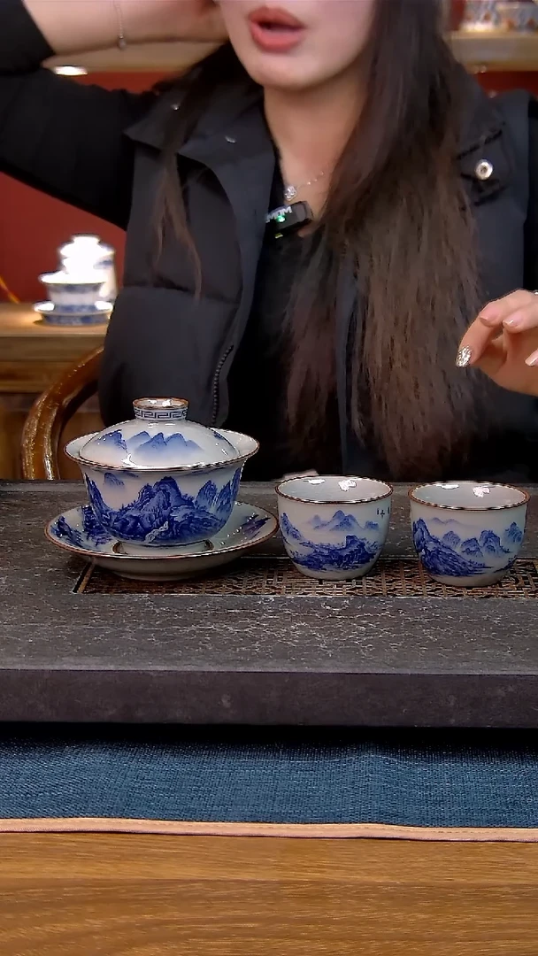 简装家用款3件套 老陶泥开片纹陶瓷茶具