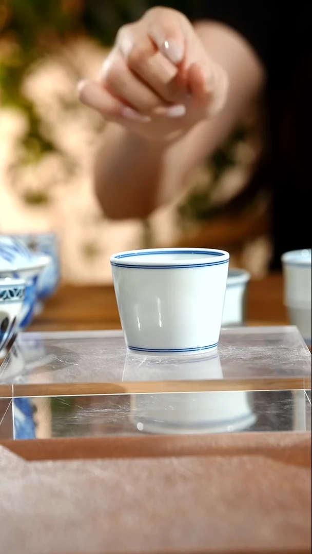 杯子柴窑白胎直筒杯50cc