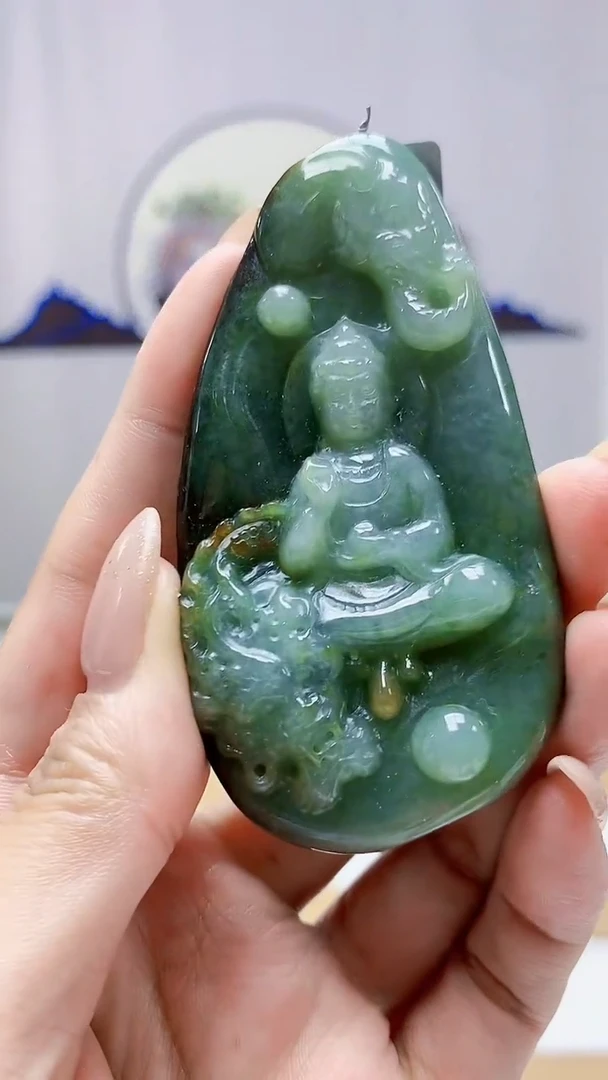 未镶嵌定制翡翠5160MM-毛货挂件31