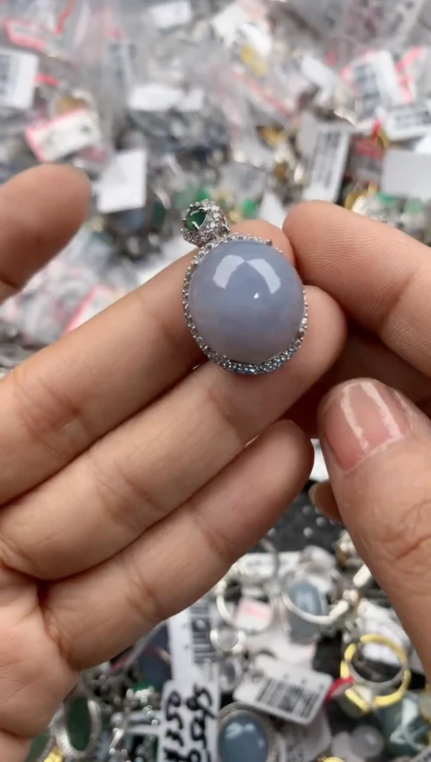 银S925镶嵌戒指翡翠4444----5