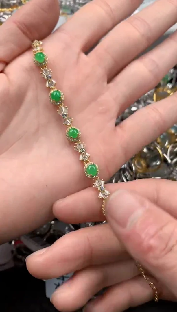 银S925镶嵌戒指翡翠222   4