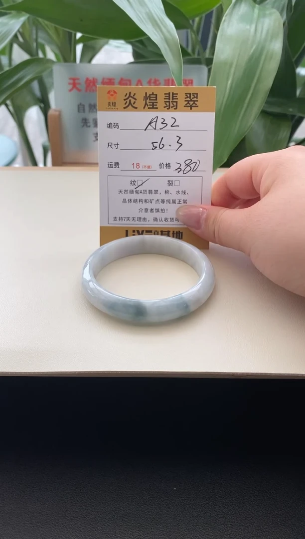 未镶嵌手镯翡翠圈口56.3编码A32