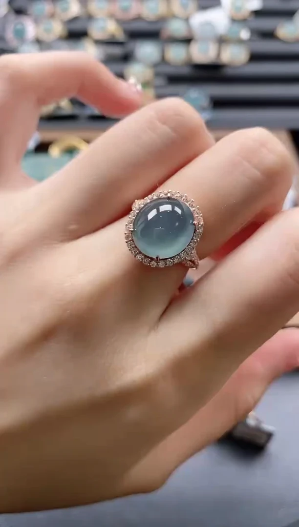 【闪购商品】翡翠戒指银S925镶嵌51511