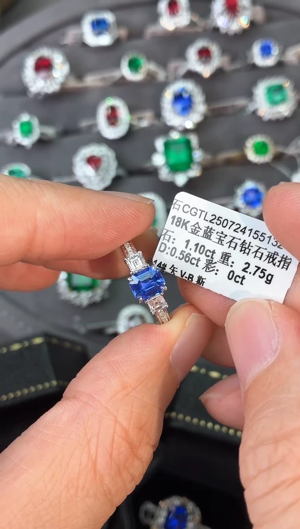 戒指蓝宝石18K金镶嵌【闪购】1.1ct/七天鉴赏/矢车菊