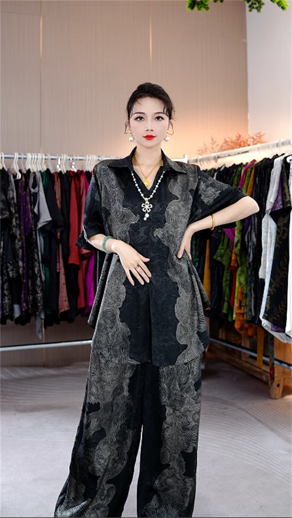 夏款上新【浅江】防晒遮阳轻薄飘逸高档大码透气清凉套装-7888#