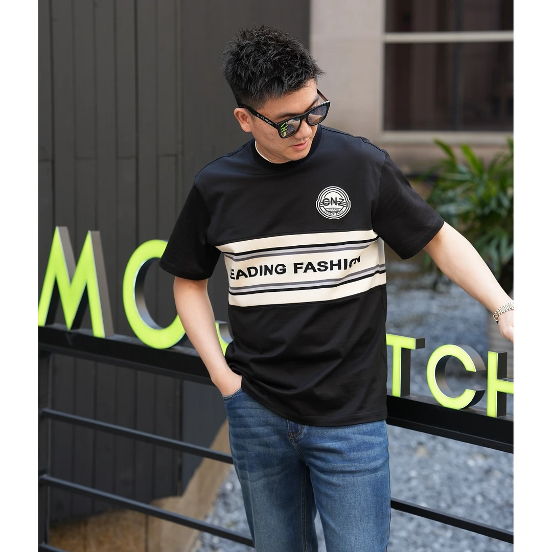 CNZ奢品-2025夏季新款休闲时尚男士微阔T恤-LU-03608