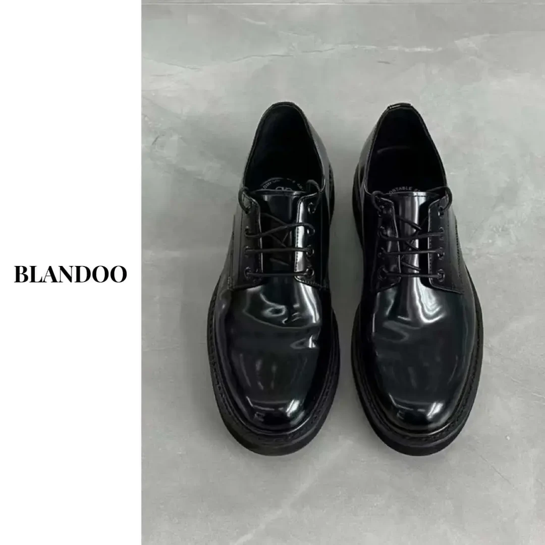 BLANDOO 男士时尚百搭英伦系带休闲皮鞋812208A