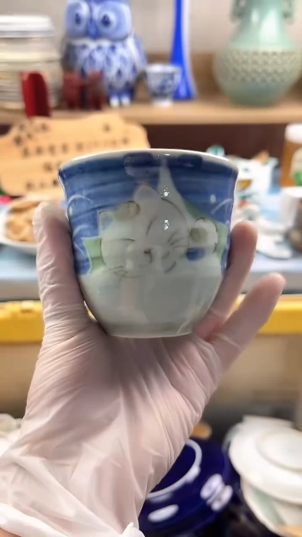 瓷片桃**酱英歌瓷器满19.9包邮