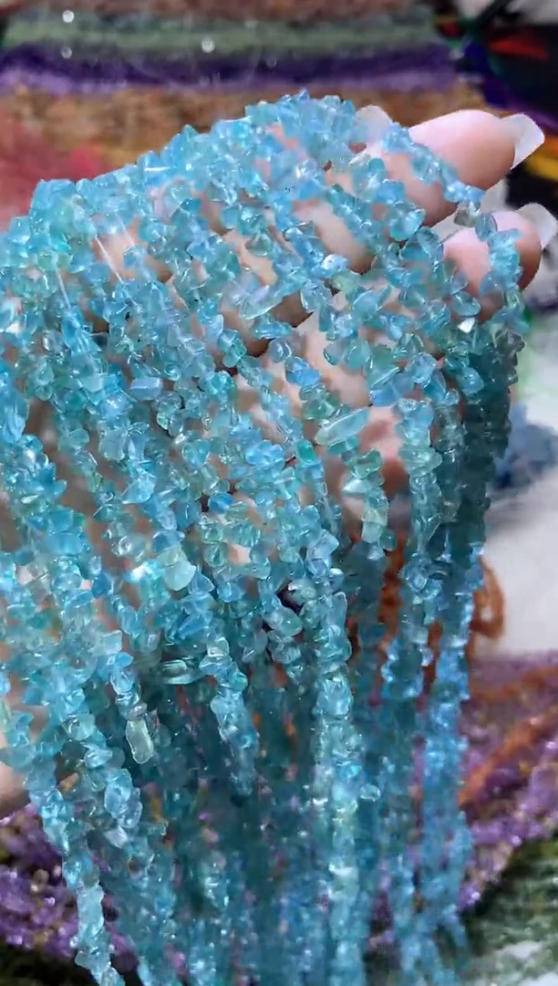 水晶珠宝半成品未镶嵌小蓝磷灰