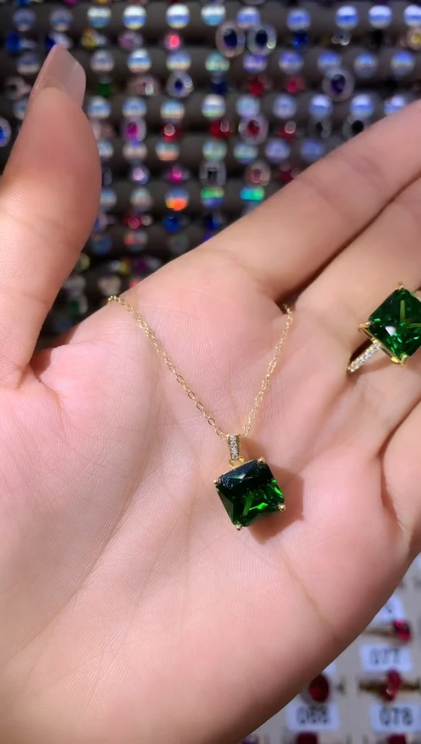 银S925镶嵌颈饰碧玺10金